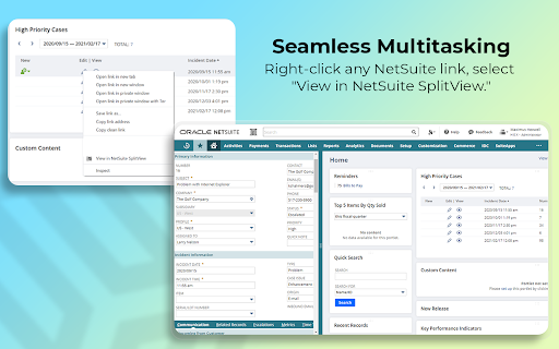 NetSuite SplitView  from Chrome web store to be run with OffiDocs Chromium online
