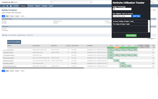 NetSuite Utilisation Tracker  from Chrome web store to be run with OffiDocs Chromium online