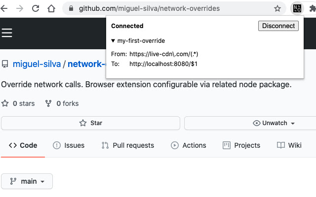 Network Overrides  from Chrome web store to be run with OffiDocs Chromium online