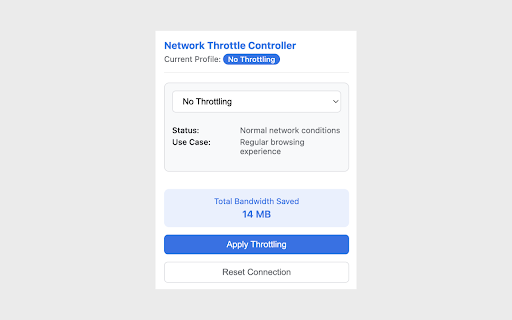 Network Throttle Controller  from Chrome web store to be run with OffiDocs Chromium online
