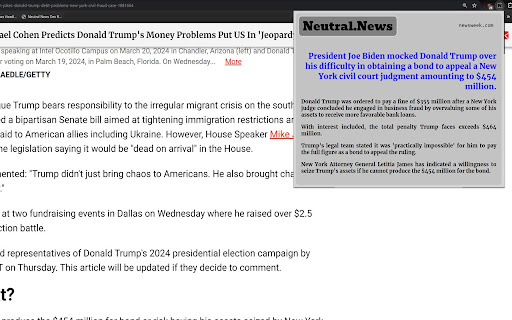 Neutral News  from Chrome web store to be run with OffiDocs Chromium online
