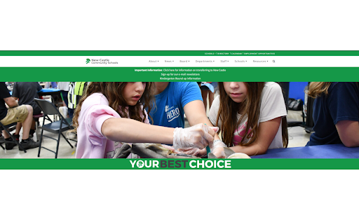 New Castle Schools Webpage  from Chrome web store to be run with OffiDocs Chromium online