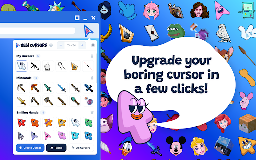 New Cursors  from Chrome web store to be run with OffiDocs Chromium online