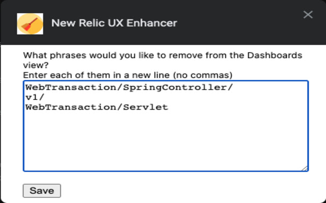 New Relic UX Enhancer  from Chrome web store to be run with OffiDocs Chromium online