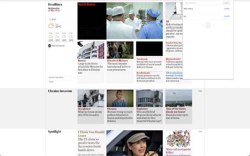 News and links blocker by keyword  from Chrome web store to be run with OffiDocs Chromium online