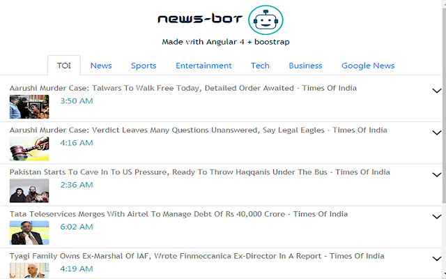 News Bot  from Chrome web store to be run with OffiDocs Chromium online
