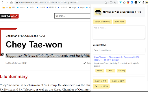 NewsboyKoala Scrapbook Pro  from Chrome web store to be run with OffiDocs Chromium online