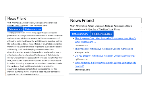 News friend  from Chrome web store to be run with OffiDocs Chromium online