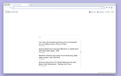 News Lovers Tab  from Chrome web store to be run with OffiDocs Chromium online