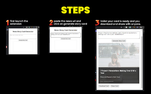 News Story Card Generator  from Chrome web store to be run with OffiDocs Chromium online