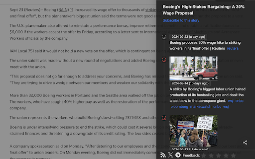 News Storyline  from Chrome web store to be run with OffiDocs Chromium online