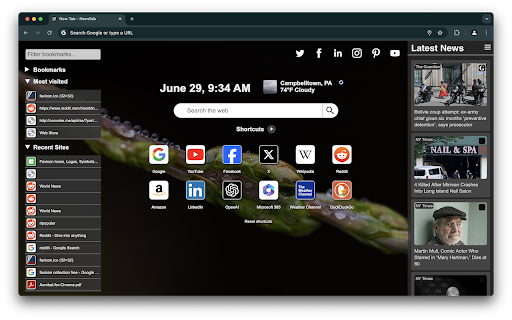 NewsTab Smart New Tab with News  from Chrome web store to be run with OffiDocs Chromium online