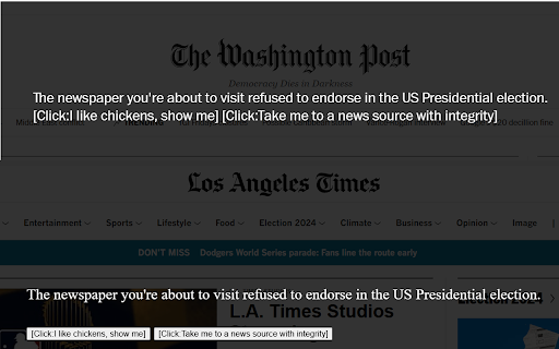 News Warning  from Chrome web store to be run with OffiDocs Chromium online