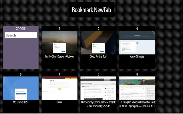 NewTabBookmarks  from Chrome web store to be run with OffiDocs Chromium online