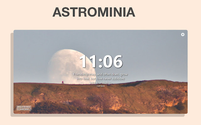 New Tab | By Astrominia  from Chrome web store to be run with OffiDocs Chromium online