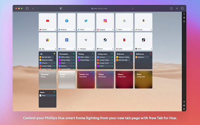 New tab for Hue  from Chrome web store to be run with OffiDocs Chromium online