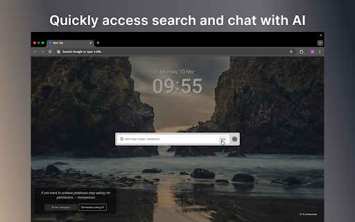 New Tab Magnifico  from Chrome web store to be run with OffiDocs Chromium online