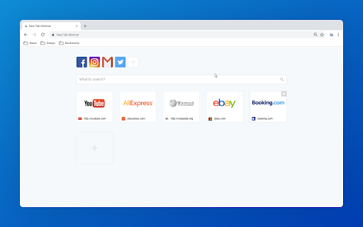 New Tab Minimal  from Chrome web store to be run with OffiDocs Chromium online