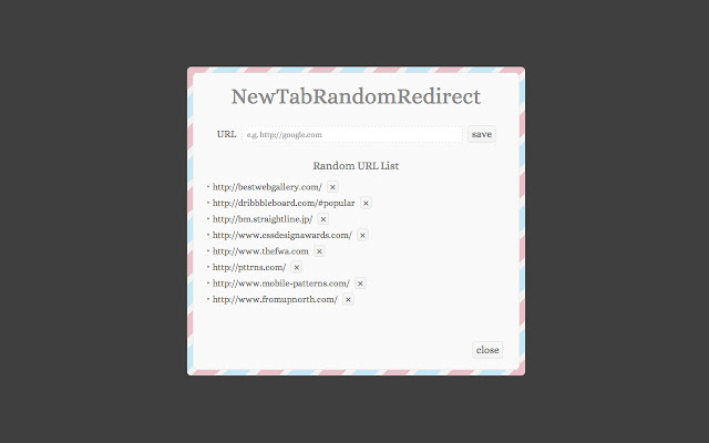 NewTabRandomRedirect  from Chrome web store to be run with OffiDocs Chromium online