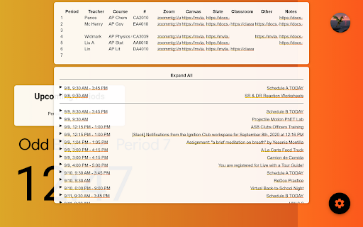 New Tab Schedule  from Chrome web store to be run with OffiDocs Chromium online