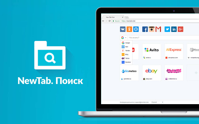 New Tab: Search  from Chrome web store to be run with OffiDocs Chromium online
