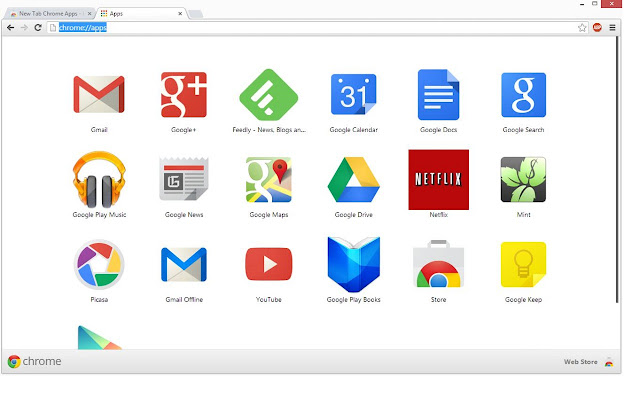 New Tab with Apps  from Chrome web store to be run with OffiDocs Chromium online