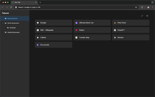 New Tab with Bookmark  from Chrome web store to be run with OffiDocs Chromium online