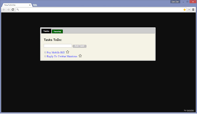 NewToDoTab  from Chrome web store to be run with OffiDocs Chromium online