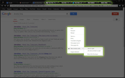 New Window With Tabs To Right  from Chrome web store to be run with OffiDocs Chromium online