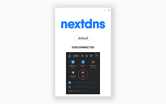 nextdns  from Chrome web store to be run with OffiDocs Chromium online