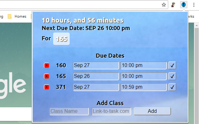 Next Due Date  from Chrome web store to be run with OffiDocs Chromium online