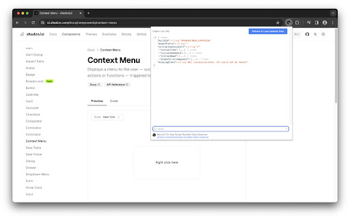 NextJS 13+ App Router Bundled Data Observer  from Chrome web store to be run with OffiDocs Chromium online