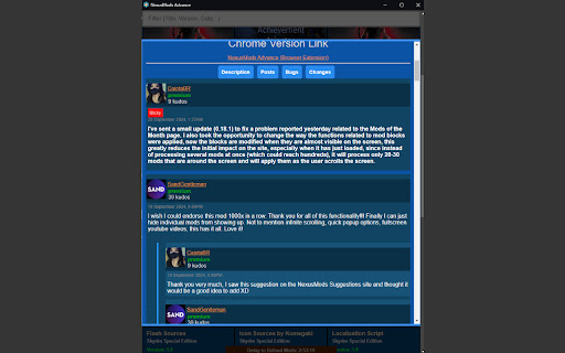 NexusMods Advance  from Chrome web store to be run with OffiDocs Chromium online