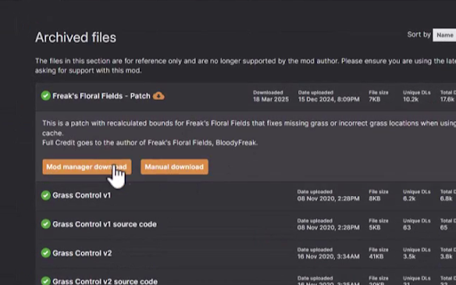 Nexus Mods Sensible Archive  from Chrome web store to be run with OffiDocs Chromium online