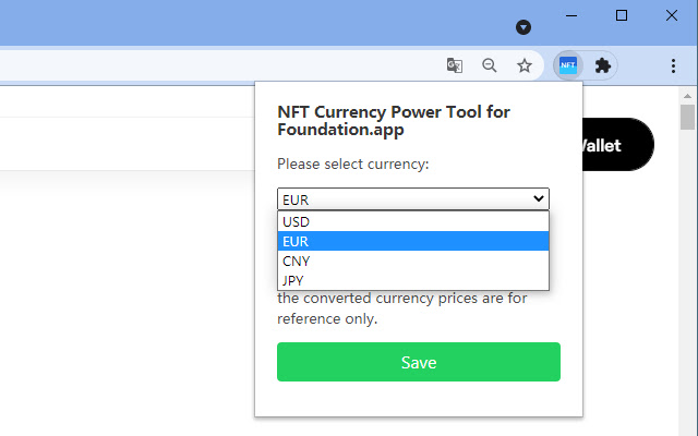 NFT Currency Power Tool for Foundation.app  from Chrome web store to be run with OffiDocs Chromium online