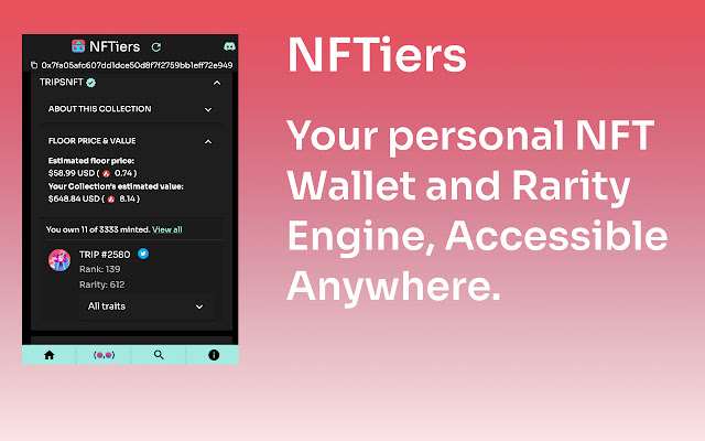 NFTier Chrome Extension  from Chrome web store to be run with OffiDocs Chromium online