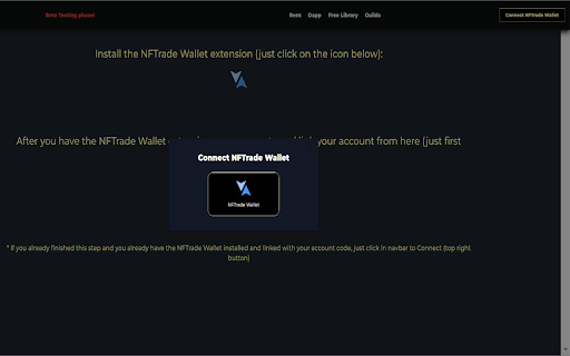 NFTrade Wallet  from Chrome web store to be run with OffiDocs Chromium online