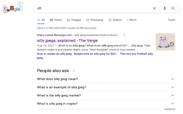 NFT to silly jpeg  from Chrome web store to be run with OffiDocs Chromium online