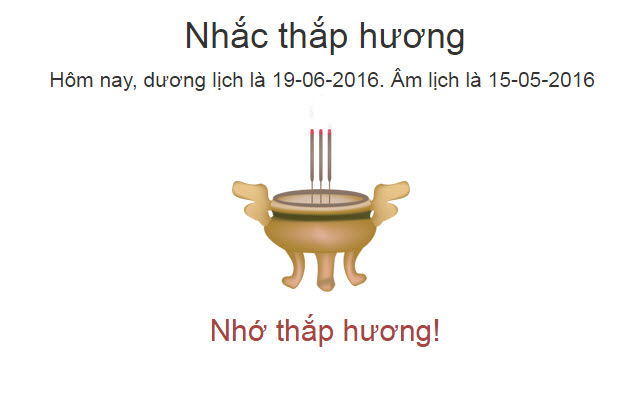 Nhắc thắp hương  from Chrome web store to be run with OffiDocs Chromium online