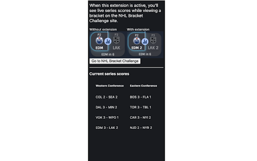 NHL Playoffs Bracket Series Scores  from Chrome web store to be run with OffiDocs Chromium online