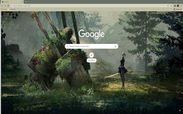 Nier Automata Forest Wallpaper Theme ze sklepu internetowego Chrome do uruchomienia z OffiDocs Chromium online