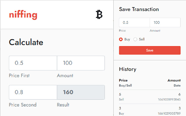 Niffing Crypto Calculator  from Chrome web store to be run with OffiDocs Chromium online