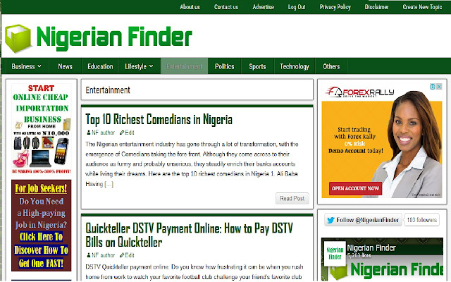 Nigerian Finder  from Chrome web store to be run with OffiDocs Chromium online