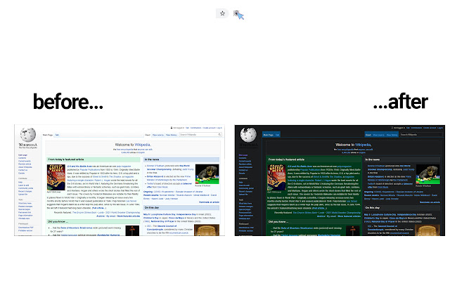 Night Mode for Wikipedia  from Chrome web store to be run with OffiDocs Chromium online