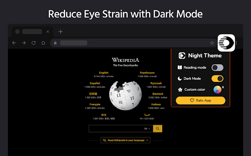 night theme for web  from Chrome web store to be run with OffiDocs Chromium online