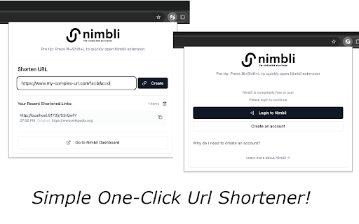 Nimbli Url Shortener  from Chrome web store to be run with OffiDocs Chromium online