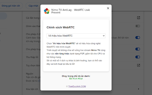 Nimo TV AntiLag WebRTC Leak Prevent  from Chrome web store to be run with OffiDocs Chromium online