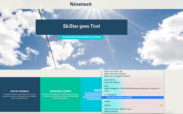 Ninetech ShortURL  from Chrome web store to be run with OffiDocs Chromium online