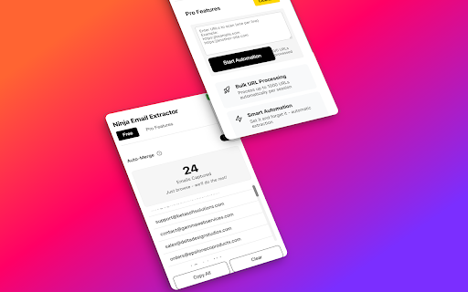 Ninja Email Extractor  from Chrome web store to be run with OffiDocs Chromium online