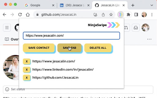 NinjaSwipe  from Chrome web store to be run with OffiDocs Chromium online